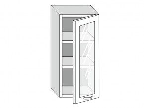 19.40.3 Шкаф настенный (h=913) на 400мм с 1-ой стекл. дверцей в Аше - asha.magazin-mebel74.ru | фото