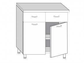 2.80.22 Шкаф-стол на 800мм с 2-я ящиками и 2-мя дверцами в Аше - asha.magazin-mebel74.ru | фото