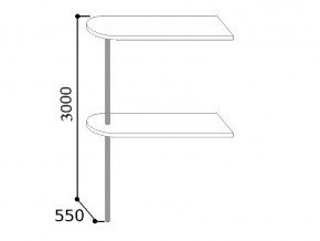 6.1100  Стойка барная 1100 на трубе (h3000мм), ЛДСП/ПФ 26мм в Аше - asha.magazin-mebel74.ru | фото