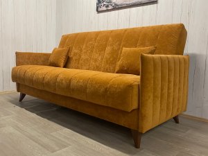 Диван Престиж-3 НПБ, велюр Sensey terracotta в Аше - asha.magazin-mebel74.ru | фото