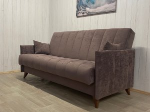 Диван Престиж-3 НПБ, велюр Sensey Dusty plum в Аше - asha.magazin-mebel74.ru | фото