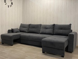 Диван Комфорт-6 (2+1К+1К) НПБ, велюр Monaco 7 grafit в Аше - asha.magazin-mebel74.ru | фото