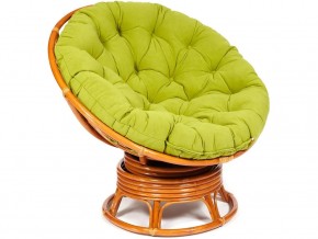 Кресло-качалка Papasan w 23/01 B с подушкой Cognac, флок Олива в Аше - asha.magazin-mebel74.ru | фото