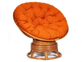 Кресло-качалка Papasan w 23/01 B с подушкой Cognac, ткань Оранжевый в Аше - asha.magazin-mebel74.ru | фото