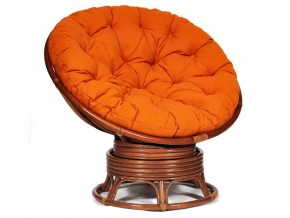 Кресло-качалка Papasan w 23/01 B с подушкой Pecan, ткань Оранжевый в Аше - asha.magazin-mebel74.ru | фото