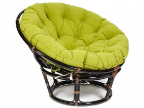 Кресло Papasan 23/01 W с подушкой Antique brown, флок Олива в Аше - asha.magazin-mebel74.ru | фото