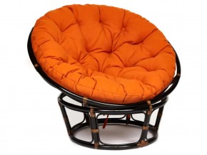 Кресло Papasan 23/01 W с подушкой Antique brown, ткань Оранжевый в Аше - asha.magazin-mebel74.ru | фото