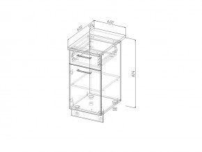 НЯ 40 Модуль нижний Без Столешницы 1 ящик/дверка МНЯ 40 в Аше - asha.magazin-mebel74.ru | фото