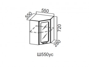 Ш550ус/720 Шкаф навесной 550/720 (угловой со стеклом) в Аше - asha.magazin-mebel74.ru | фото